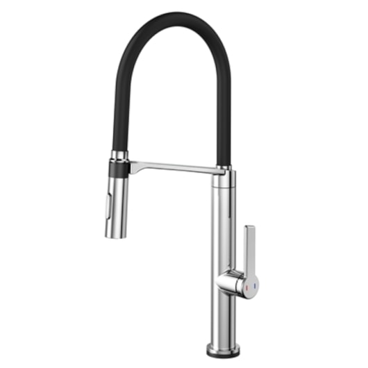 Torneira Misturador Monocomando Para Cozinha Doc Tech Cromado Preto Docol - Imagem principal - 092abbde-78f6-42e6-9136-50df505db786