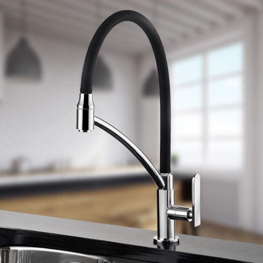 Torneira Para Cozinha De Mesa 1167 C81 Chef Preta Com Cromado Lorenzetti - Imagem principal - 4fffd729-52ba-4817-a99f-d96c40a6e466