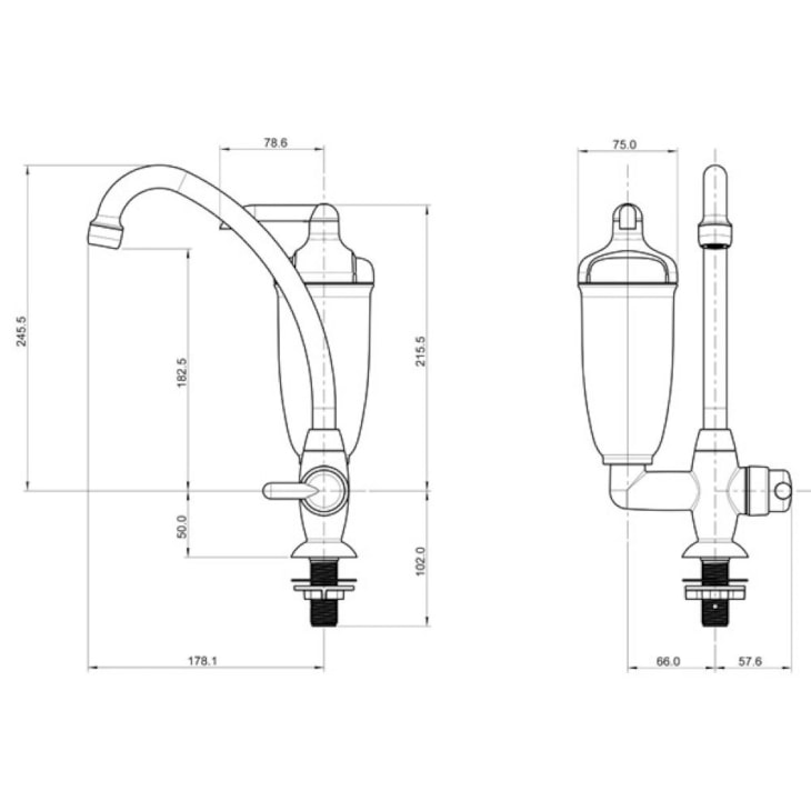 Torneira Para Cozinha De Mesa Acqua Bella Com Filtro  Branco Lorenzetti