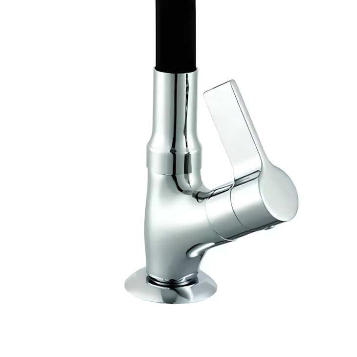 Torneira Para cozinha De Mesa Bica Média Flexível 1173 C36 Cromado/ Preto Meber