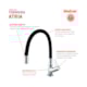 Torneira Para cozinha De Mesa Bica Média Flexível 1173 C36 Cromado/ Preto Meber - 9822f159-0674-4b06-b02b-797e134801d5