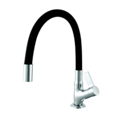 Torneira Para cozinha De Mesa Bica Média Flexível 1173 C36 Cromado/ Preto Meber