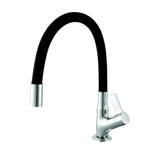 Torneira Para cozinha De Mesa Bica Média Flexível 1173 C36 Cromado/ Preto Meber - Imagem principal - 7181f6a3-79df-4755-a941-14a9ddd29f00