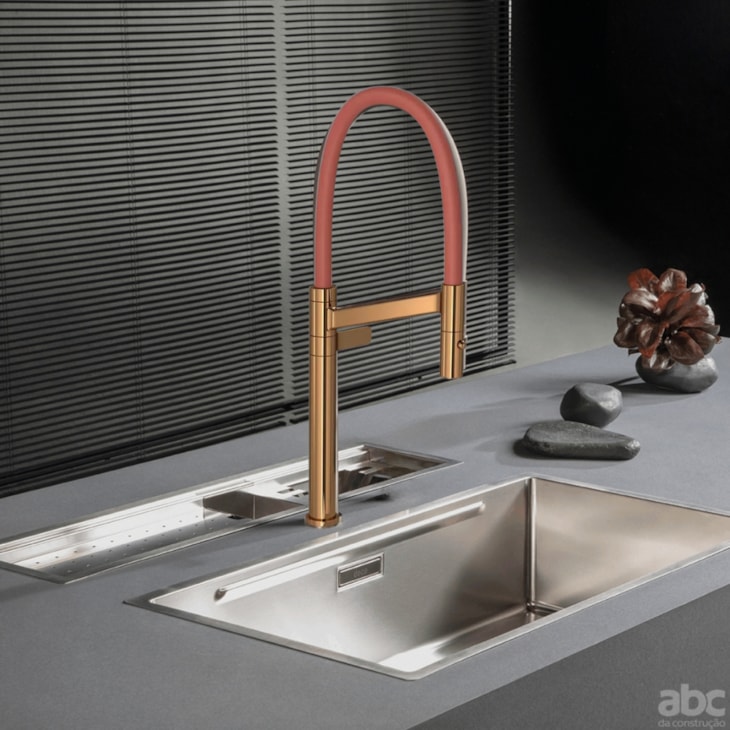 Torneira Para Cozinha De Mesa Colore Red Gold/Terracota Deca