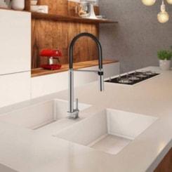 Torneira Para Cozinha De Mesa Doc Bica Alta Preta Docol