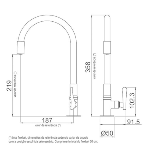 Torneira Para Cozinha De Mesa Flex Preta Cromada Lorenzetti - Imagem principal - 29d7487d-2b2e-450d-a557-bcb8de6f901f