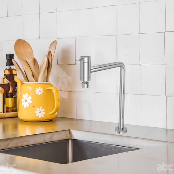 Torneira Para Cozinha De Mesa Link Bica Móvel 90° Cromada Deca