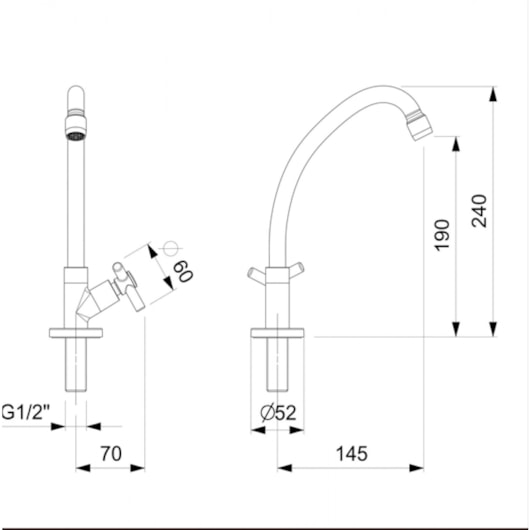 Torneira Para Cozinha De Mesa One Cromado Celite - Imagem principal - 9a6370de-4879-4ae9-98e4-d60b89714489