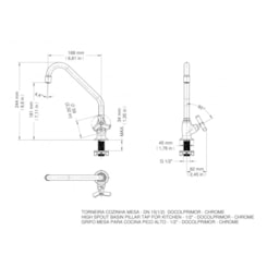 Torneira Para Cozinha De Mesa Primor Cromada Docol