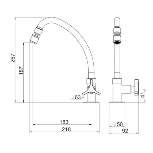 Torneira Para Cozinha De Mesa Trio Cromada 1167 C33 Lorenzetti - Imagem principal - 1929bc64-8642-4366-ad68-99baf0a7ffd6