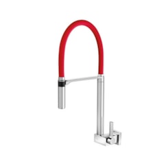 Torneira Para Cozinha De Parede Bica Alta Doc Chrome/vermelho Docol