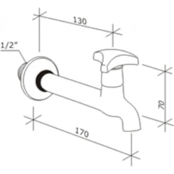 Torneira Para Cozinha De Parede Bica Baixa Aquarius Cromada Tigre