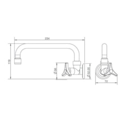 Torneira Para Cozinha De Parede Bica Móvel u Way C30 Cromada Lorenzetti