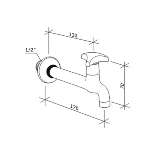 Torneira Para Cozinha De Parede Com Arejador Aquarius Cromado Fabrimar - Imagem principal - 49c9b04b-ce19-4c51-ab1e-07308939d1dd