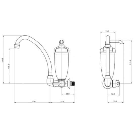 Torneira Para Cozinha De Parede Com Filtro Acqua Bella Branco Lorenzetti - Imagem principal - c0a59131-71ee-4228-82c3-252344c9729c