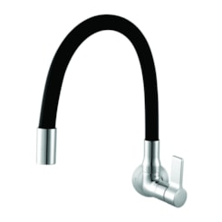 Torneira Para Cozinha De Parede Flexível 1187 C 36 Cromado Preto Meber