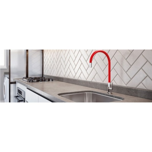 Torneira Para Cozinha De Parede Galiflex Vermelha Docol - Imagem principal - 8af272d0-202a-45fe-8a55-8da1796f9b4d