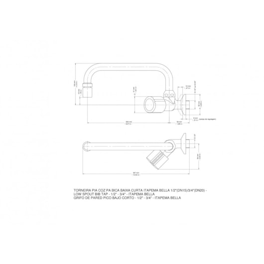 Torneira Para Cozinha De Parede Itapema Bella Bica Baixa Cromada Docol - Imagem principal - 49a94b61-d559-49a5-a965-1300bbfddc10