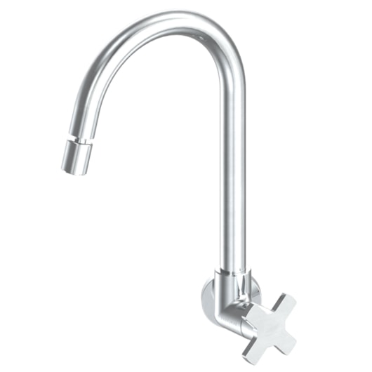 Torneira Para Cozinha De Parede Nova Ella Cross Cromado Fabrimar DN15 - Imagem principal - 134802a8-4844-4d64-9c40-d05b9a87b75a