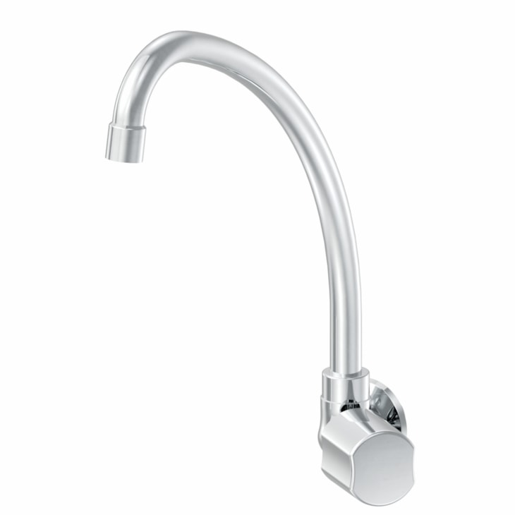 Torneira Para Cozinha De Parede Nova Petra Cromado Fabrimar DN15