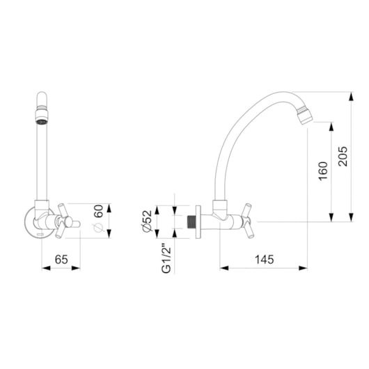 Torneira Para Cozinha De Parede One Cromada Celite - Imagem principal - b17a4250-276c-4d57-8740-e25d9923f81b