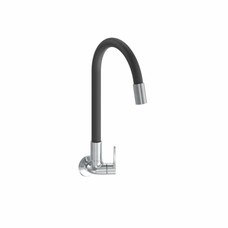 Torneira Para Cozinha De Parede Tubo Flex Nova Exacta Cromado Fabrimar DN15