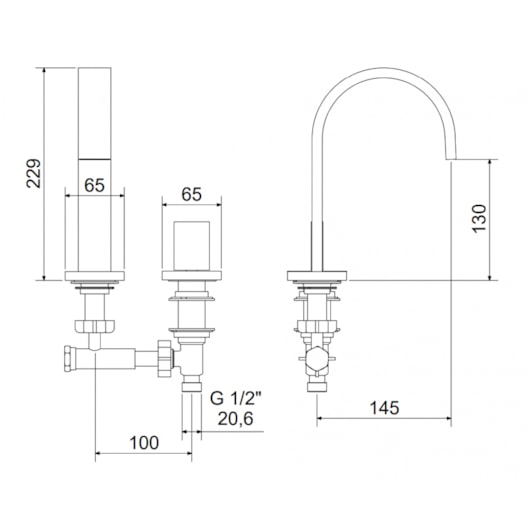 Torneira Para Lavatório 1191 C210 Axiom Meber - Imagem principal - 73d0702a-0a37-425e-85bc-e3f7a0ee0bcd