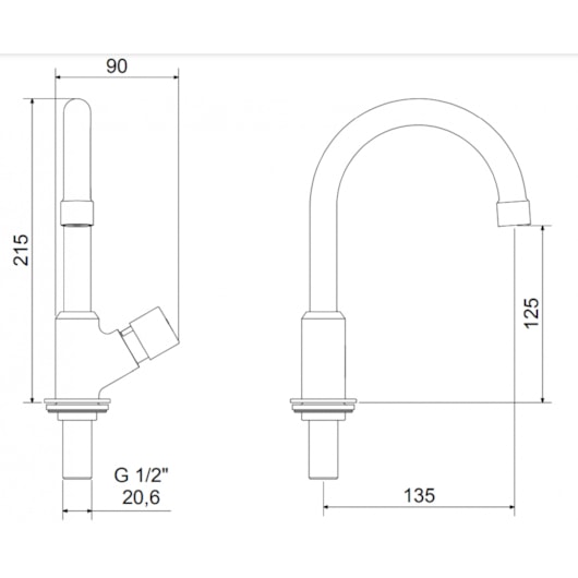 Torneira Para Lavatório Balcão 10090 Mebermatic Meber - Imagem principal - 103e07a6-aaf8-4d21-aa84-2f3d082676b6