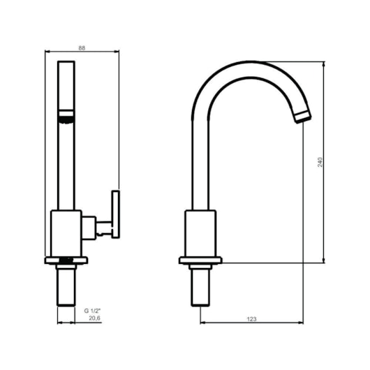 Torneira Para Lavatório De Mesa 1190 35 1/4v Cobre Matte Meber - Imagem principal - 48404f72-025c-4e23-a75f-3819b94aec48