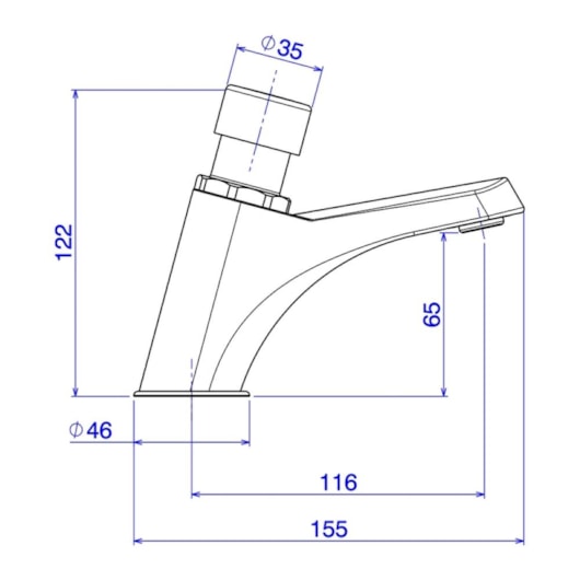 Torneira Para Lavatório De Mesa Automática Decamatic Eco Cromado Deca - Imagem principal - 55d37615-f92e-4ecf-bb1d-55f04c1b978c