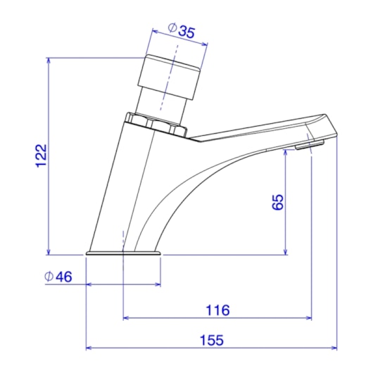 Torneira Para Lavatório De Mesa Automática Temporizada Decamatic Eco Cromada Deca - Imagem principal - 4f4e79b7-f5d0-4e43-a4b5-effc4f570809