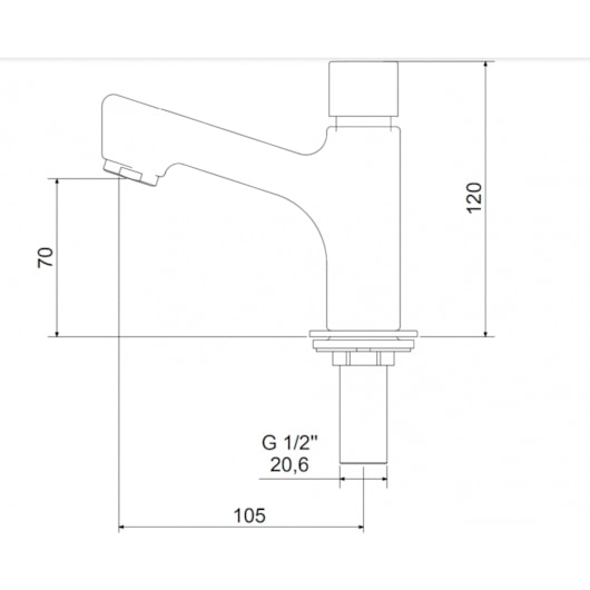 Torneira Para Lavatório de Mesa Automatica Temporizada Mebermatic 10060 Meber - Imagem principal - a077b5c2-5b9d-417c-b0b9-d882c85e7172