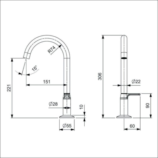 Torneira Para Lavatorio De Mesa Bb Design Cromado Celite - Imagem principal - 8e088d8e-142c-497a-af74-c91679fd478f
