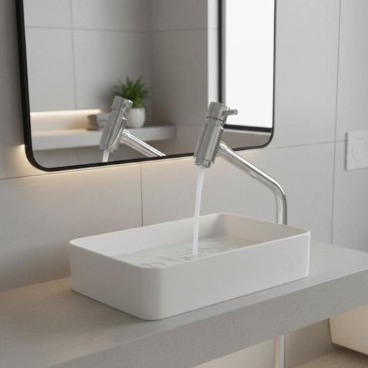 Torneira para Lavatório de Mesa Bica Alta Bello Cromada Romar - Imagem principal - 660af5d1-8238-4607-81d0-a302c020690c