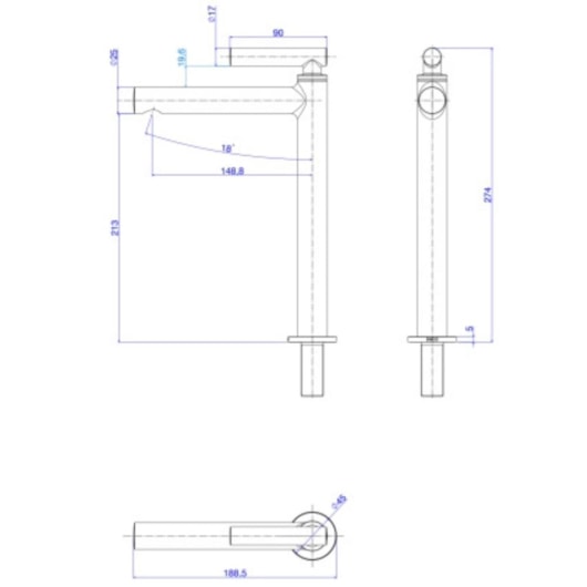 Torneira Para Lavatório De Mesa Bica Alta Beta Cromado Deca - Imagem principal - 45451ffe-4f80-4b9c-8db6-b1e7fa916c4a