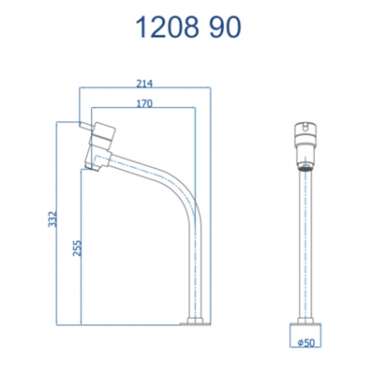 Torneira Para Lavatório De Mesa Bica Alta Eva 90 1208 Preto Fosco Fani - Imagem principal - 997d59d7-db35-4017-ba40-8411c2b4ad28