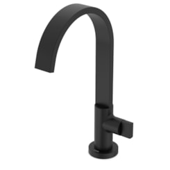 Torneira Para Lavatório De Mesa Bica Alta Flow Preto Matte Celite