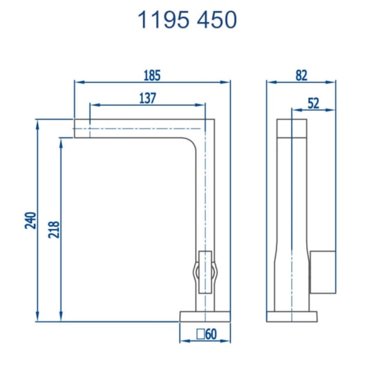 Torneira Para Lavatório De Mesa Bica Alta Horus 450 Preto Fosco Fani - Imagem principal - 50c4964b-aa2d-4b1a-99db-ce9f7a080387
