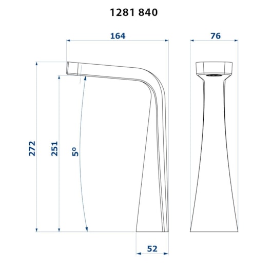 Torneira Para Lavatório De Mesa Bica Alta Maracá 1281 C-840 Cromado Fani - Imagem principal - f0c462a8-bb49-4c78-858b-9d54fa112444