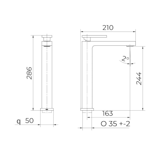 Torneira Para Lavatório De Mesa Bica Alta New Edge Cobre Escovado Docol - Imagem principal - e0843ebb-510a-4f4f-ad78-e66fdf792f17