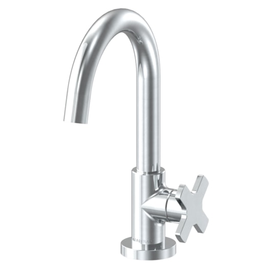 Torneira Para Lavatório De Mesa Bica Alta Nova Ella Cross Cromado Fabrimar DN15 - Imagem principal - 5029b4f2-fb67-43c4-9831-38322726c36a