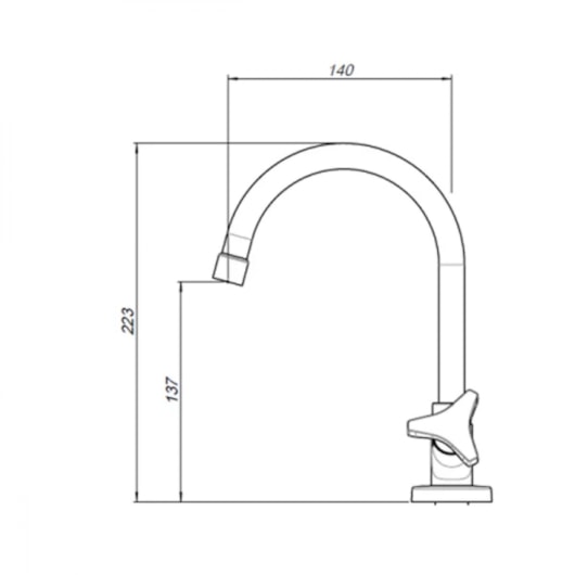 Torneira Para Lavatório De Mesa Bica Alta Nova Gyro Cromado Fabrimar - Imagem principal - 604fb9da-85f1-423a-89d7-6c10a2f63f24