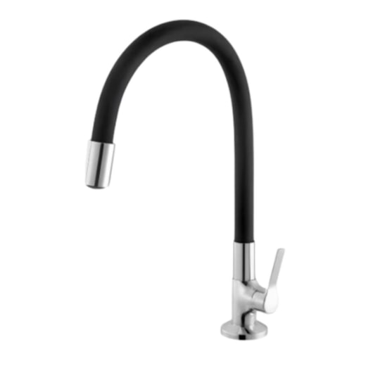 Torneira Para Lavatório De Mesa Bica Móvel 1173 C32 1/4V Cromado E Preto Meber - Imagem principal - 0fcda24d-e034-45bb-be3d-f4d11201bb1f