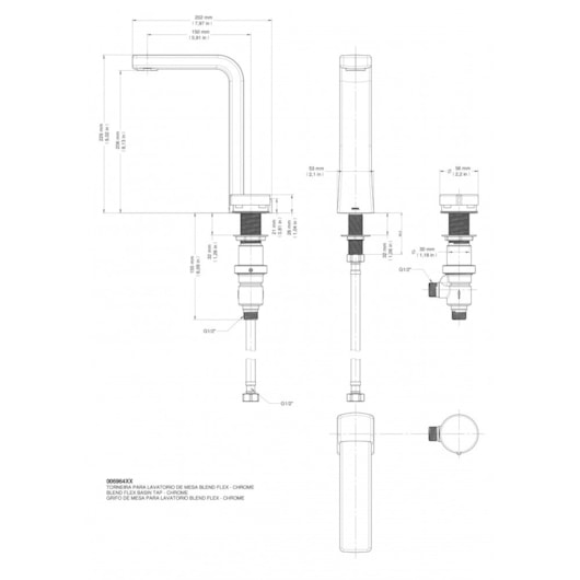 Torneira Para Lavatório De Mesa Blen Flex Cromada Docol - Imagem principal - dd11b97f-d2a2-456f-9678-118400837069