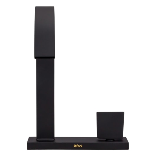 Torneira Para Lavatorio De Mesa Com Acionamento Lateral Bica Alta Prima 210 1185 Preto Fosco Fani Metais - Imagem principal - 425f0233-6910-48af-ba49-4a7e4ff58c7f