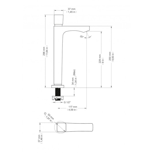 Torneira Para Lavatório De Mesa Genius Flex Bica Alta Cromada Docol - Imagem principal - 00d1ea72-2343-43cb-8b06-646ef1d92846