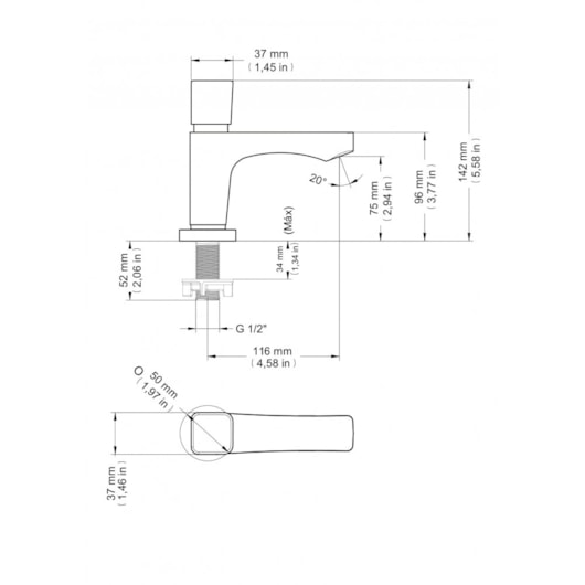 Torneira Para Lavatório De Mesa Genius Flex Bica Baixa Cromada Docol - Imagem principal - 1f576d3e-b544-4026-a4ff-6cf17be514fc