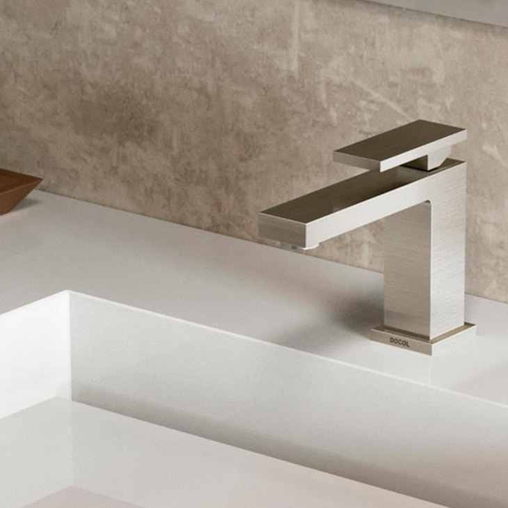 Torneira Para Lavatório De Mesa New Edge Bica Baixa Cobre Escovado Docol