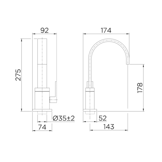 Torneira Para Lavatório De Mesa Square Bica Alta Cromada Docol - Imagem principal - e1e6f94e-6cd5-484f-a414-5bc0810e5670