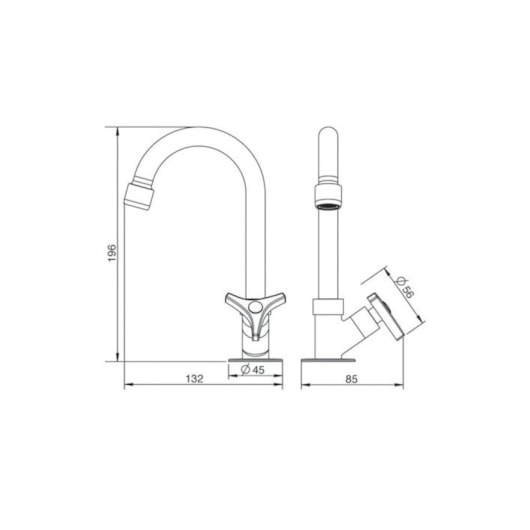 Torneira Para Lavatório De Mesa Way Bica Alta Cromada 1195 C30 Lorenzetti - Imagem principal - df6cfdbb-1f74-4f75-9294-1f92664e2c86